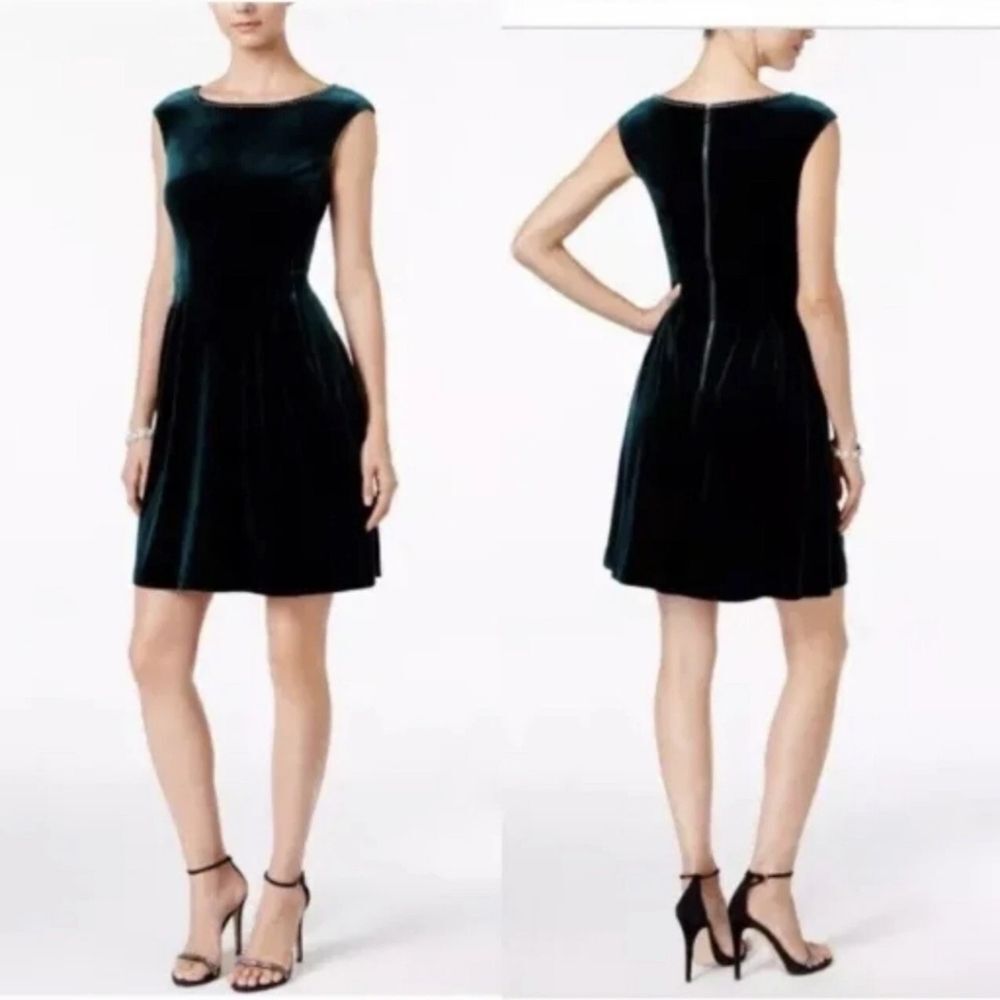 Vince Camuto Dark Green Sleeveless Midi Dress